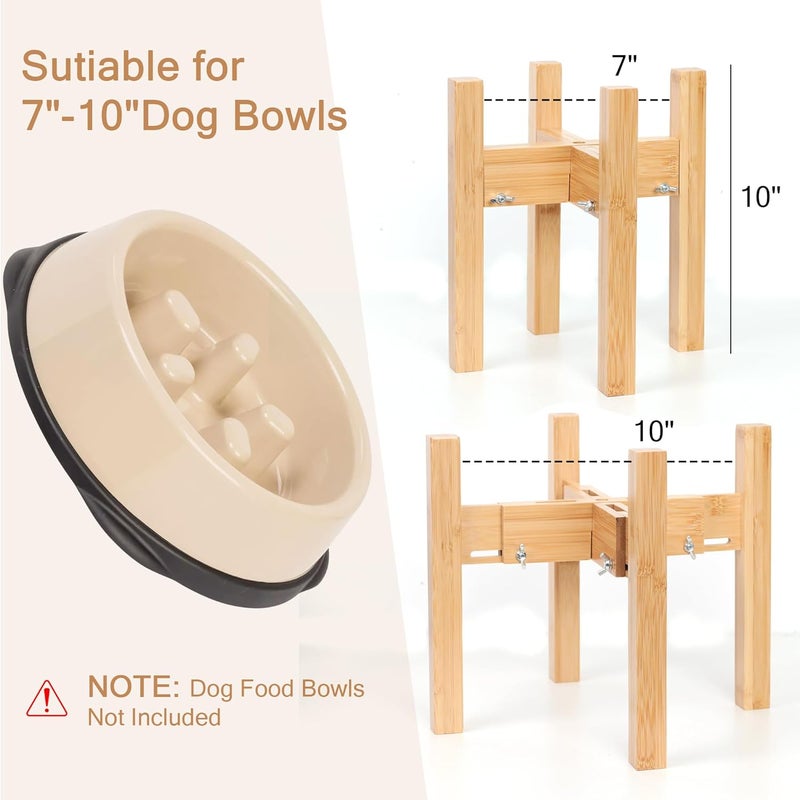 HTB Elevated Dog Bowl Stand,Adjustable Dog Food Stand for 7”-10” Bowls,Single Dog Bowl Holder 10” Tall for Medium Dogs - Image 3